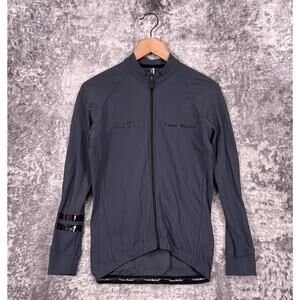 Pedal Mafia Cycling Jacket Small Mens Gray Thermal Fleece Full Zip